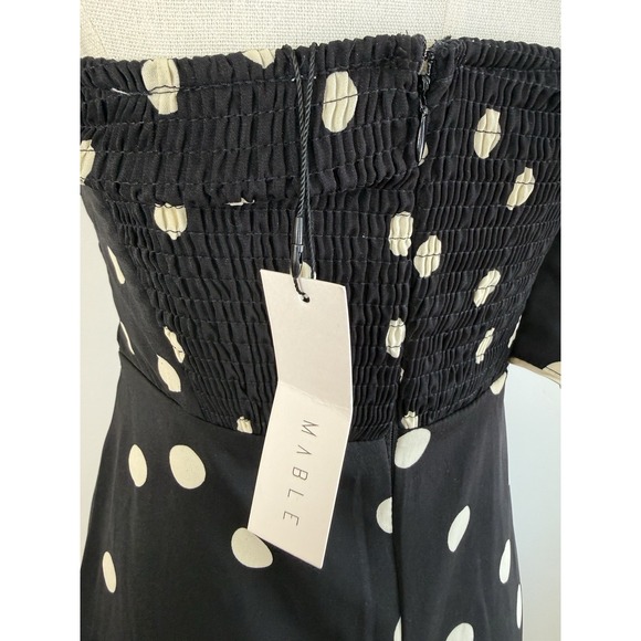 Mable Polka Dot Ruffle One Shoulder Maxi Dress Small Style #MD443 NWT ***FLAW*** - Picture 2 of 14